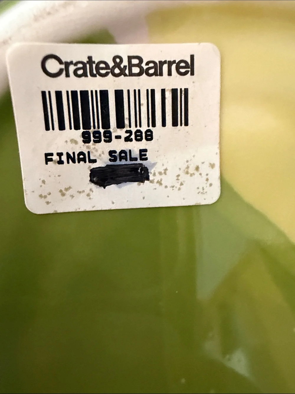 Crate & Barrel Tri-Color Block Ceramic Decorative Vase